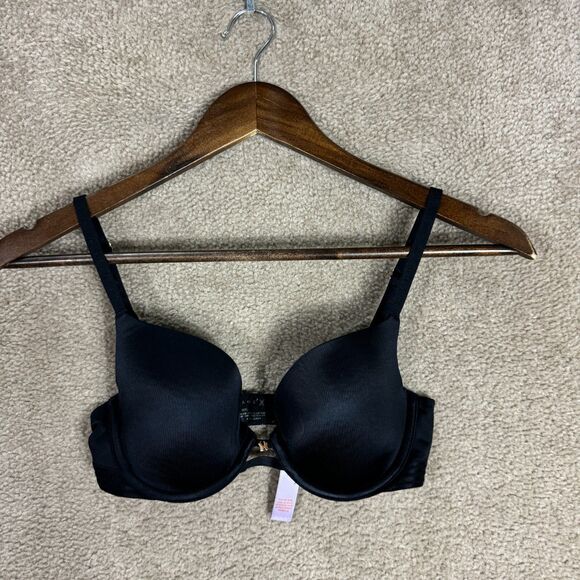 Savage X Fenty Core Microfiber T-Shirt Bra Size 32C Black Caviar Lightly Padded - Picture 2 of 9